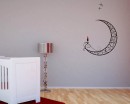 Moon with Candle Vinyl Wall Decals Nursery Sticker